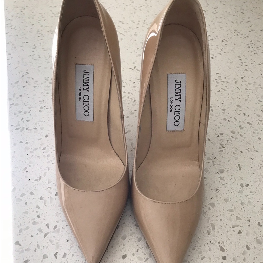 Jimmy choo patent leather beige heel 36